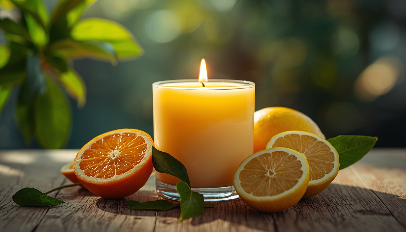 Citrus duftlys med frisk duft fra Queblornphroxxen